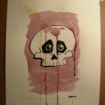 happy skull with drips